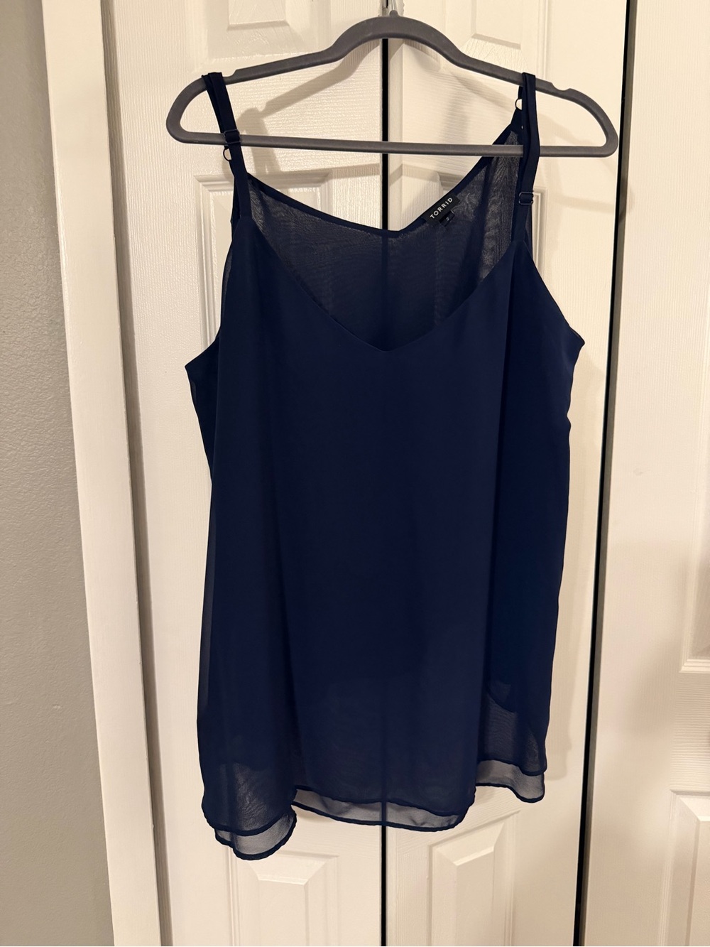 torrid Sophie Navy Sheer Layered Chiffon Cami